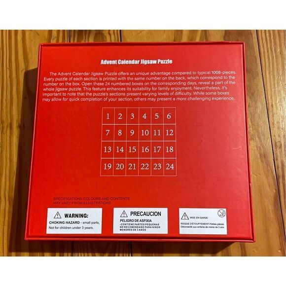 Advent Calendar Christmas Jigsaw Puzzle 24 Days 1000 Pieces - Picture 2 of 4